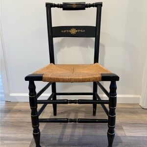 Hitchcock-Style Side Chair Black and Gold